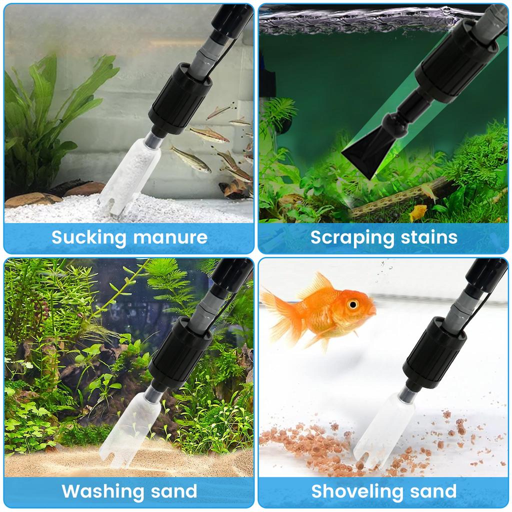 10W 6 In 1 USB Aquarium Water Change Pump Gravel Cleaning Tool Electric Vacuum Filter Pump for Fish Tank Wash Sand Changing New