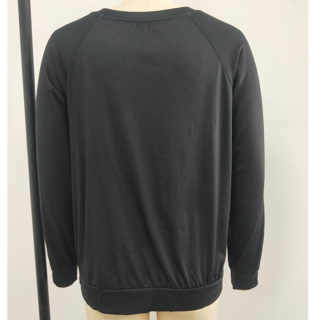 Printing Sweater Round Neck Pullover Top Casual Long-sleeved Women's T-shirt
