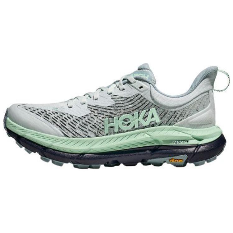 HOKA One One Mafate Speed 4 Comfortable Soft Non-Slip Durable Low-Top Trail Running Shoes Women Sneaker Gray Green 1131056-DTF