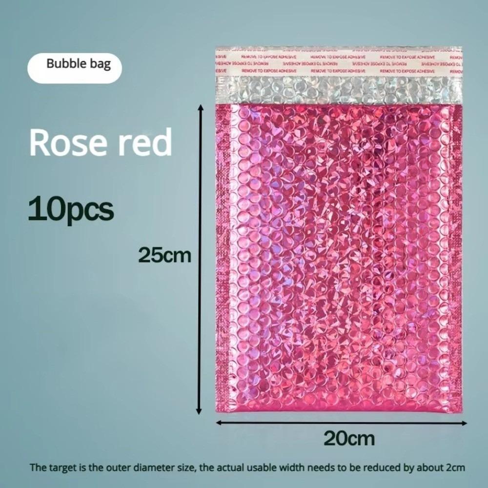 10pcs Holographic Shipping Bags Waterproof Foam Bag Portable Bubble Mailers Bag For Business