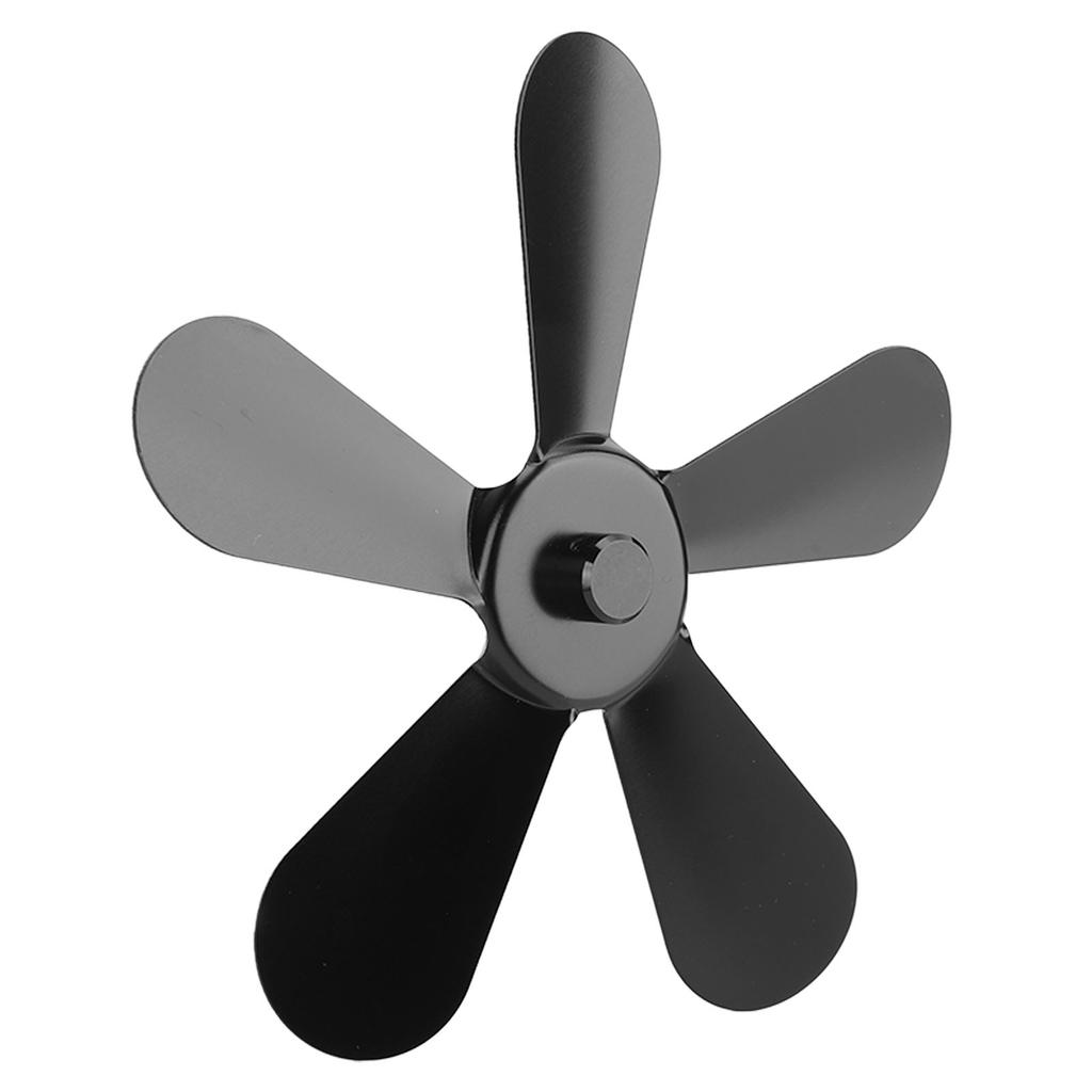 5 лопастей вентилятора для печи, лопасть из алюминиевого сплава, работающая от тепла, запасная лопасть для вентилятора камина, черная