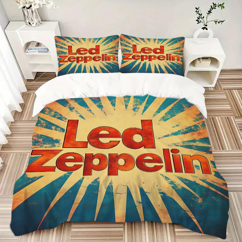 3pcs Led Zeppelin Bedding Set: Perfect for Bedroom or Guest Room. Soft and Comfortable with No Core Included yy251009234