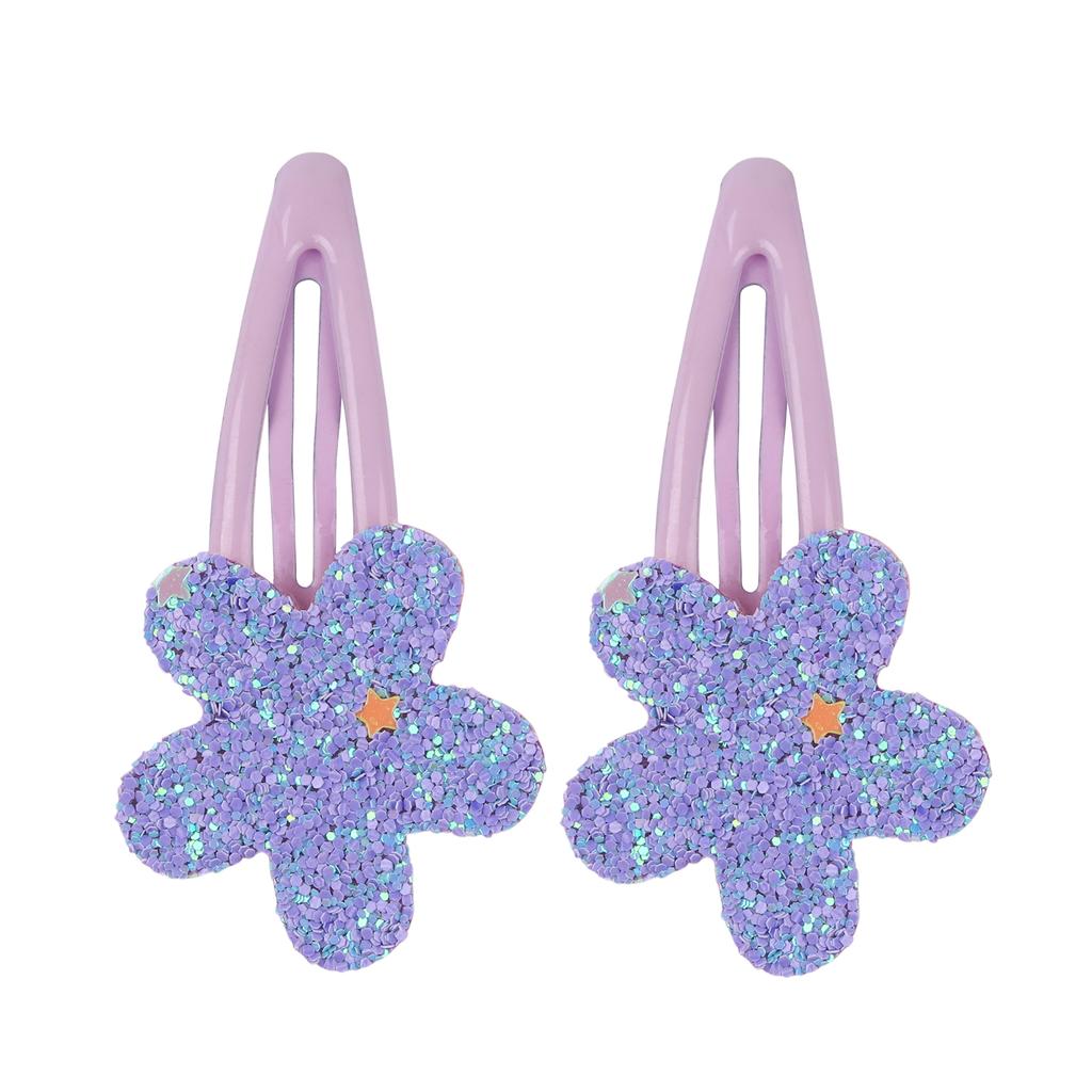 2/10pcs Glitter Flower Hair Clips Cute Children Girls Hairpins Candy Colors Floral Hairclips Kids Barrettes Hair Accessories