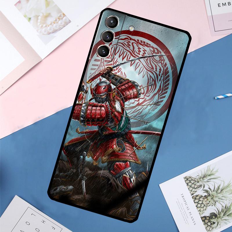 Япония Ниндзя Самурай Красное Солнце Чехол Для Samsung Galaxy S25 Ultra S21 S22 S24 S23 Ultra S9 S10 Plus S21 FE S25 FE Задняя крышка