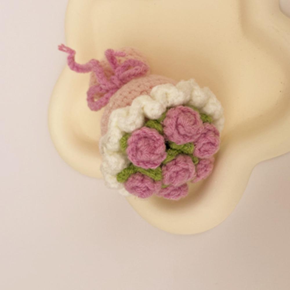 Sunflower Crochet Flower Rose Pendant Creative Artificial Flowers  Gift