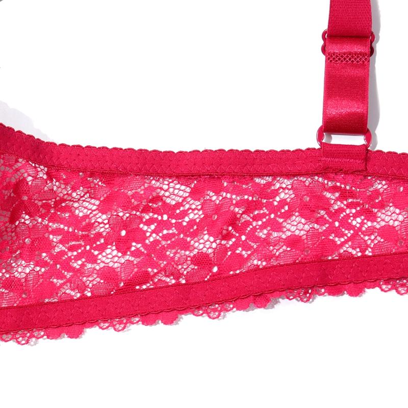 Женский сексуальный кружевной бюстгальтер с тонкими бретельками со стразами на косточках, поддерживающее нижнее белье
