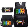 Stumble Guys Collision Party Game Merchandise Printed Backpack Crossbody Bag Stationery Bag School Bag Three-piece Set