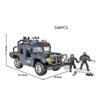 Modern Swat Mega Building Block Super Police Figure Dongfeng Brave Warrior Troop Carrier Vehicle Brick Toy For
