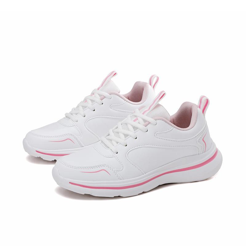 2025 Leather Student Casual Sports Shoes Travel Walking Soft Sole Driving Women's White Shoes Outdoor Jogging Hiking Shoes