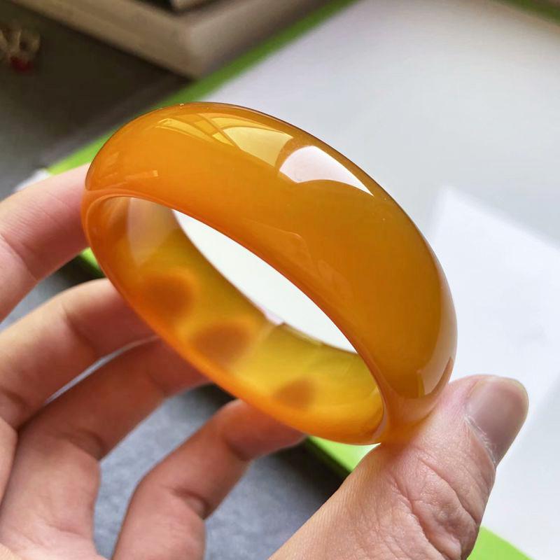 Браслет из натурального желтого агата, модный браслет с амулетом, браслет из нефрита, женский подарок