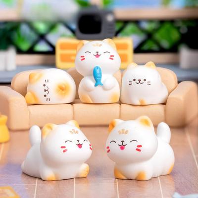 Кавайный котенок кошка смола кукольный домик микро ландшафт украшение для дома фигурки сад миниатюры комната настольный декор аксессуары