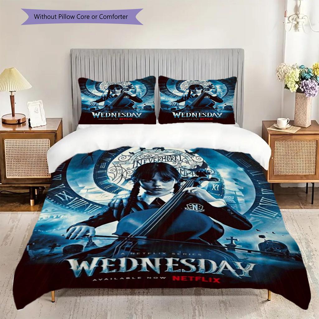 Wednesday Addams Gothic Tale Threepiece Set 1 Duvet Cover 2 Pillowcase Without Core Soft And Comfortable Duvet Cover And Pillowcase