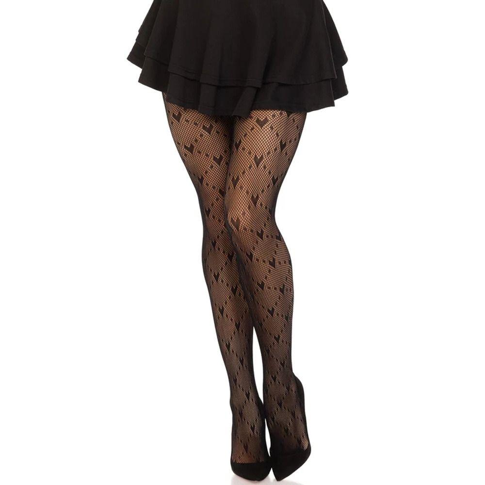 Slimming Sexy Fishnet Stockings Breathable Argyle Tights Pantyhose Funny Heart Mesh Stockings Girl