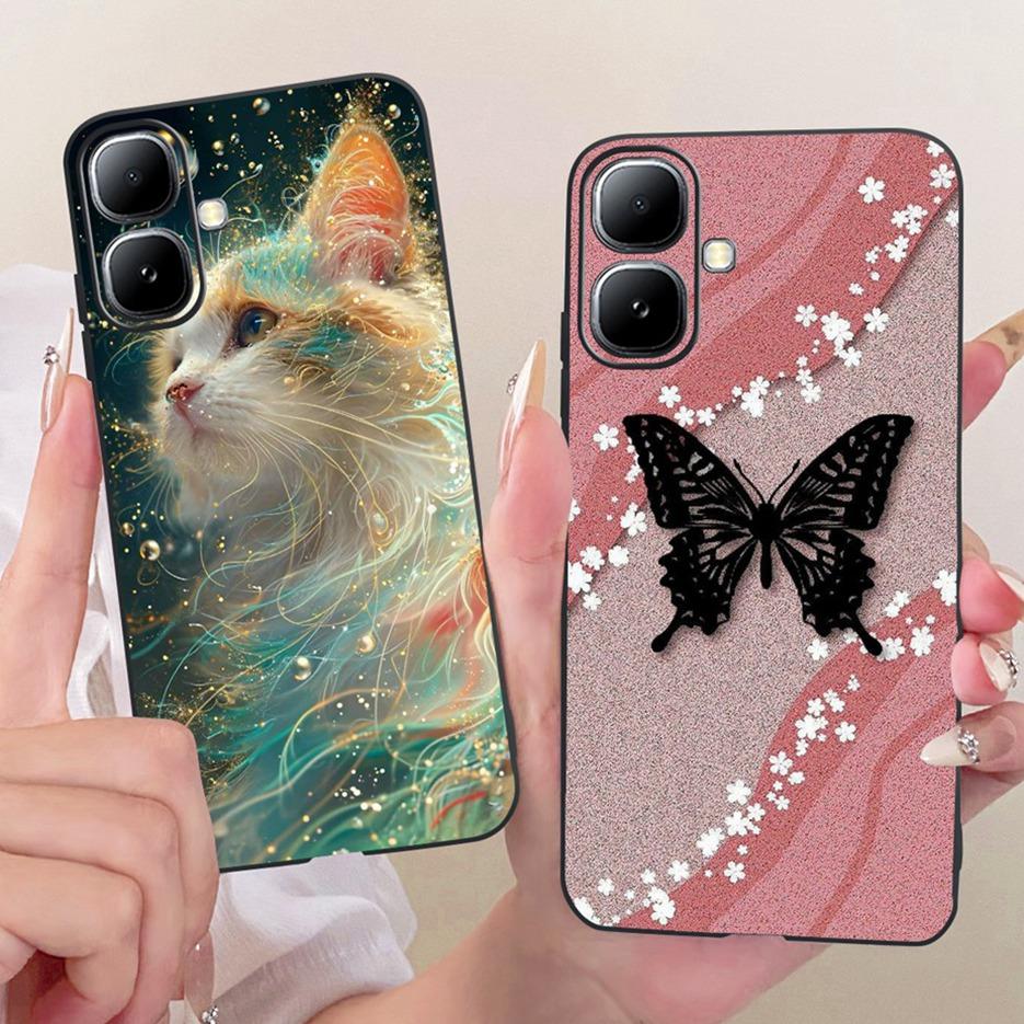 For Infinix Smart 20 Case X6840 X6840B Luxury Bow Flowers Painted Cover Soft Silicone Case For Infinix Smart 20 Smart20 4G Shell