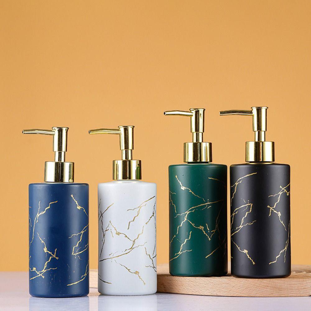 Marbling Soap Dispensers Press Type Sanitizer Empty Bottle Portable Emulsion Bottle  Bathroom