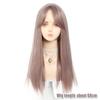 WTB Gray-purple Long Straight Synthetic Wig Girl Bangs Natural Gentle Role-playing Gray-purple Long Straight Wig