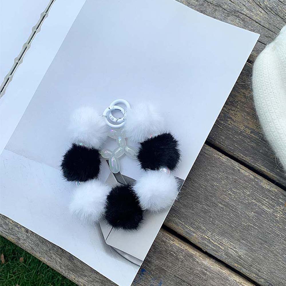 Аксессуары для рюкзака Брелок в виде шара из шерсти Мультяшный цветной плюшевый бисерный шнурок для ключей Украшение