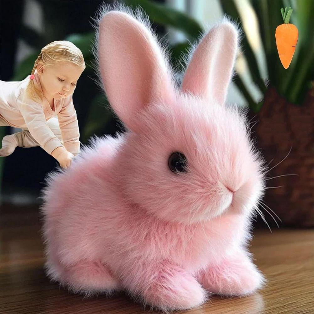Мягкая игрушка Мой реалистичный игрушечный кролик Шевелящиеся уши Ходячий Виляющий кролик Детская игрушка