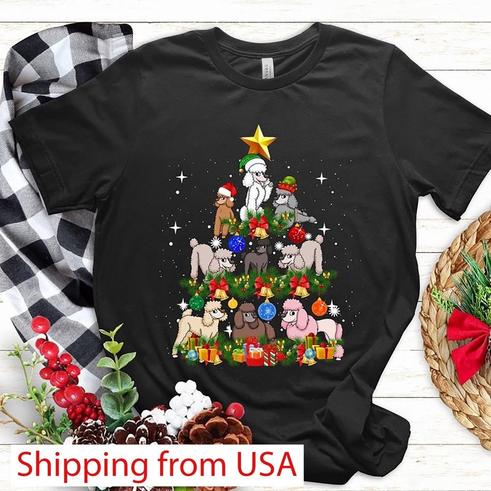 Cute Dogs Poodle Christmas Dogs Shirt,Dog Mama T-shirt
