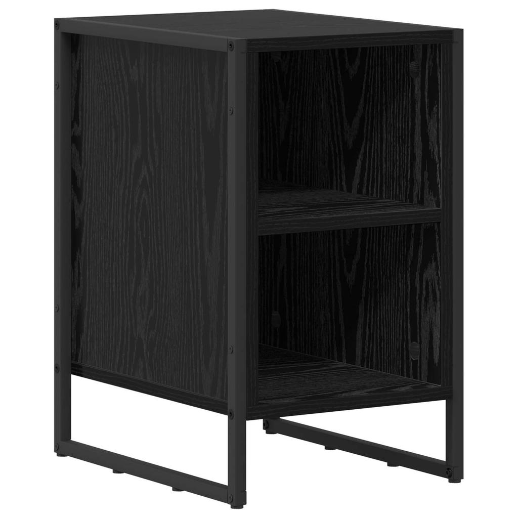 Nightstand Set of 2 Black Oak Effect 39.5 x 30 x 50 cm