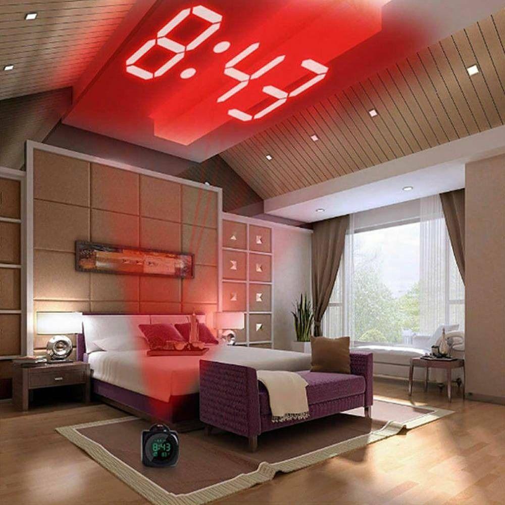 Voice Broadcast Digital Projection Clock Home Decoration LED Alarm Clock Ceiling LCD Clock