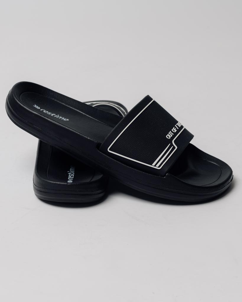 Шлепанцы мужские Restime 25963 42 черные резина