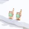 Kinel Rose Gold Color Square Drop Earrings For Women Green Zircon Vintage Earring