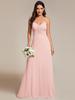 Ever-Pretty Women's Chic Adjustable Straps V-Neck Pleated Empire Waist Chiffon Bridesmaid Dress