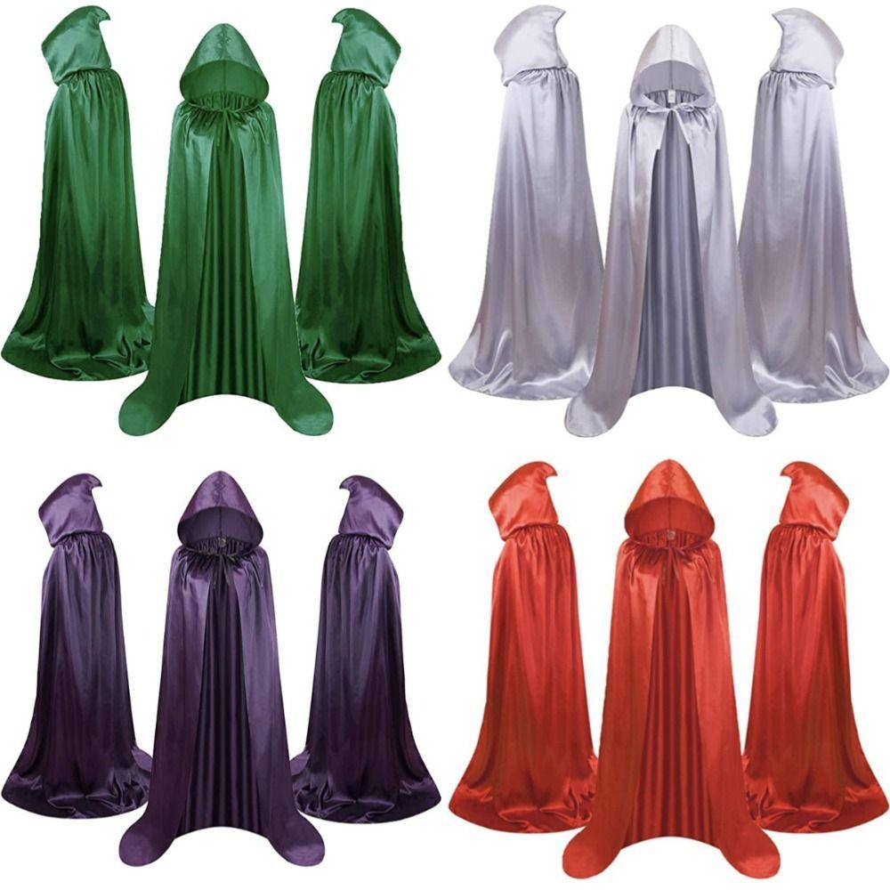 Scary Halloween Party Cloak 59inch Black Hooded Cloak New Cosplay Dress Up Halloween