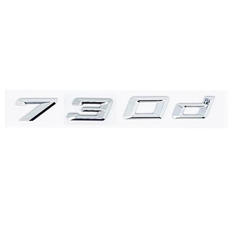 New Font Black Chrome ABS Alphanumeric Trunk Emblem for BMW 7 Series G11 G12 G70 G71 - 730d 740d 745d 750d 760d Nameplate Sticke