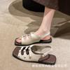 35-45 Large Size Soft Flat Sandals Autumn New Retro French Fairy Wind Beach Seaside Travel Roman Shoes