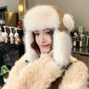 New Autumn and Winter Hat for Women Solid Color Imitation Mink Hair Thickened Cold-proof Lei Feng Hat for Winter Warm Cycling Ear Protection Hat