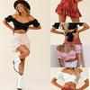 2024 Sexy Off-the-Shoulder Ruffle Tie-Back Top for Women In European and American Styles