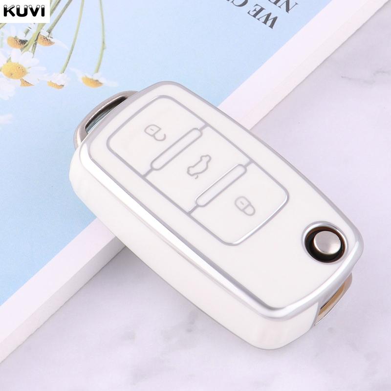 ТПУ Чехол-футляр для умного брелока авто Подходит для Volkswagen Vw Polo Golf Passat Tiguan Beetle Caddy T5 Up Eos Skoda Octavia Seat Leon Altea
