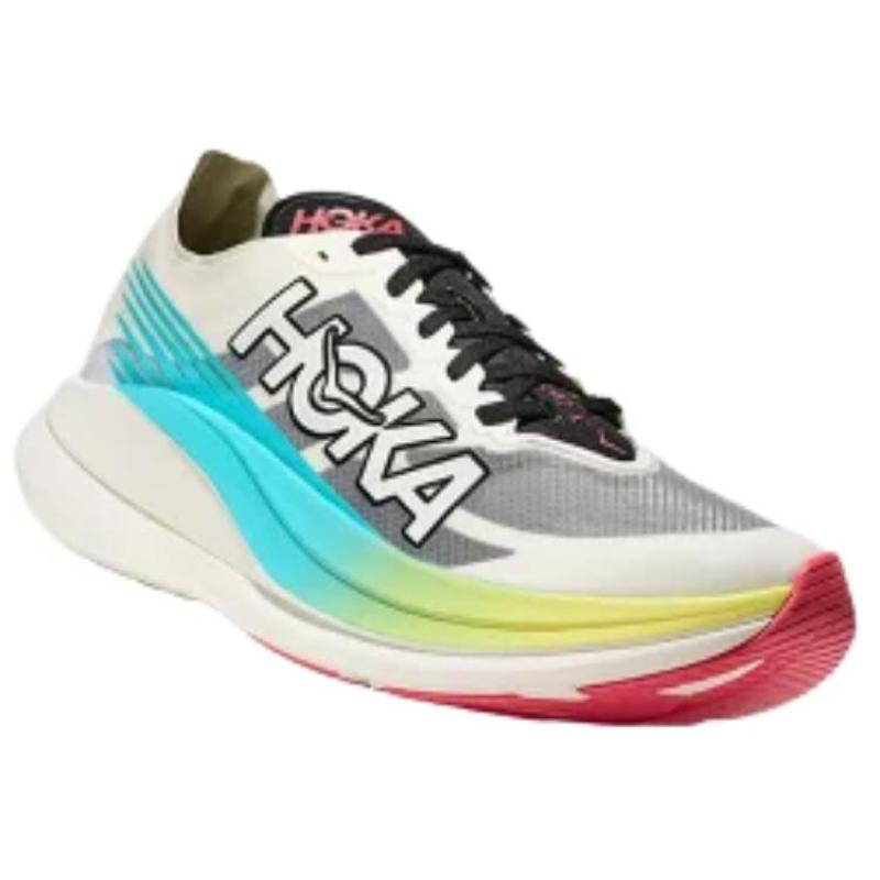 HOKA ONE ONE ROCKET X 2 Anti Slip Wear Resistant Low Top Casual Running Shoes Unisex White Gray Sneakers 1127927-YZC