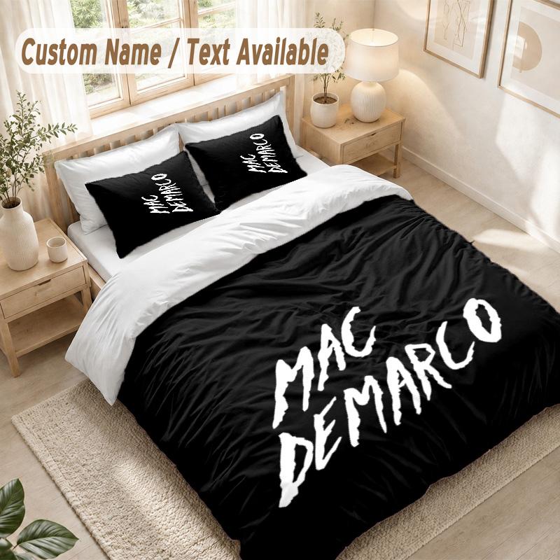 Mac Demarco Vinyl Bedding Set, 1 Duvet Cover & 2 Pillowcases Soft Comfortable Bedroom Home Textile Decor