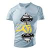New Summer Gym Dumbbell Casual Tough Guy Muscle Men's T-Shirt 3D Printing Breathable Lightweight Sports Quick Dry Short Sleeves
