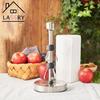 LASSRY Kitchen Paper Holder, One-Handed Removal with Suction Cups, Paper Roll Holder with Damping (M, Silver)