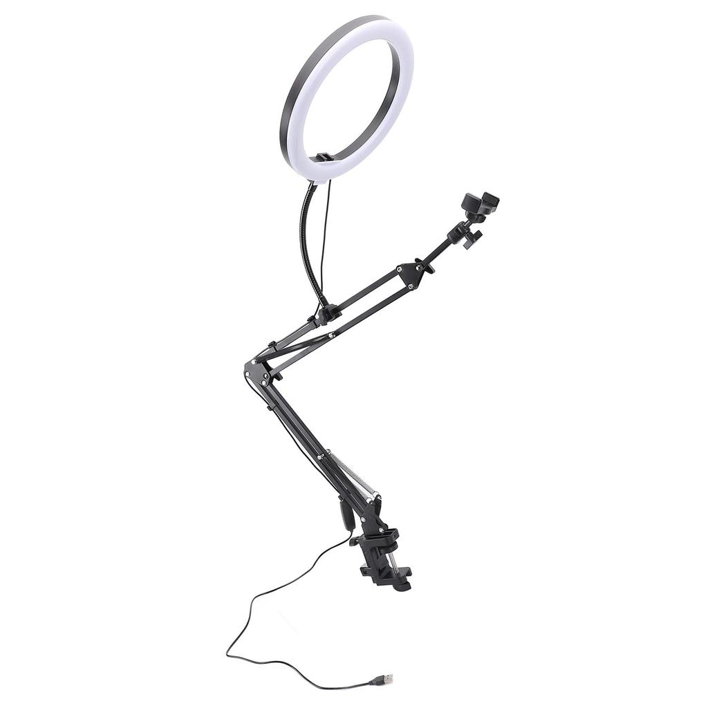 Кольцевой светильник с зажимом, накладной, с держателем для телефона, максимальная толщина зажима 4,5 см для настольного Li