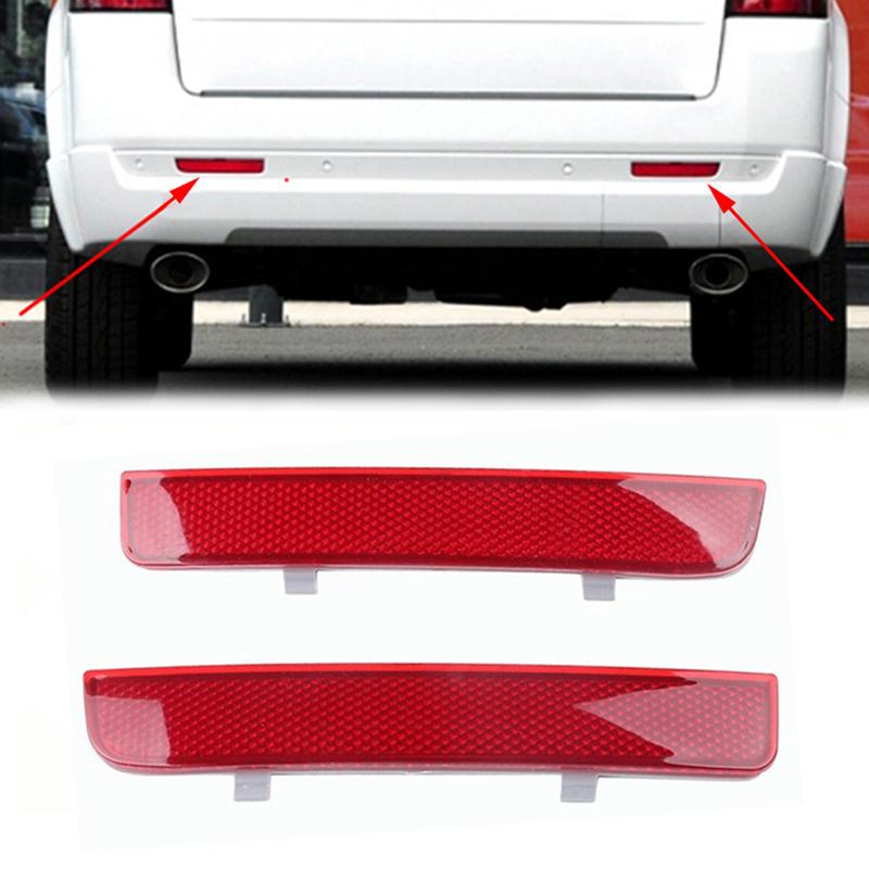 for Range Rover LR2 Rear Bumper Reflector Lights Pair Red Marker Lens Tail Fog Lamp Replacement Driving Safety