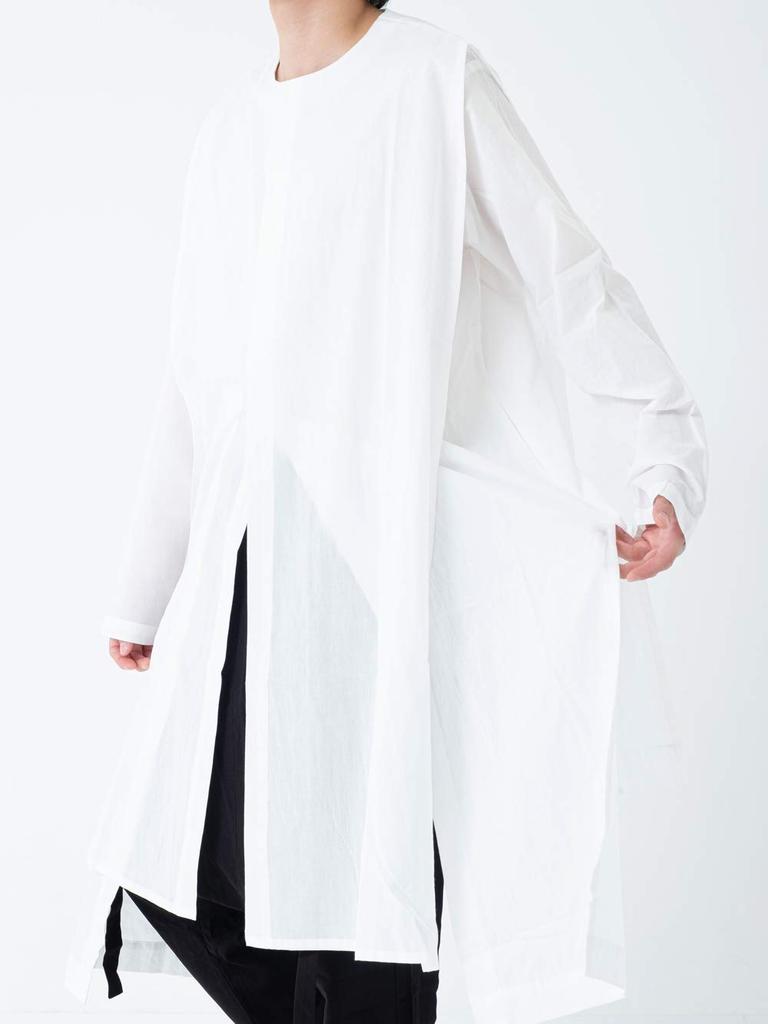 Long Layered Shirt F [AS SUPERSONIC] Shirt, Length, Coat, Men's, White,