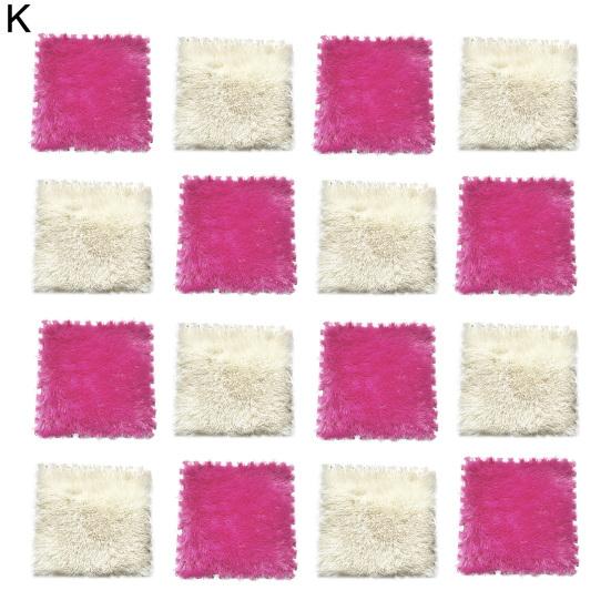 Yousheng 16 шт./компл. ковер-пазл, пэчворк, свободно совпадающий, пазл, пушистый, пазл, тип плюша, напольный коврик для гостиной