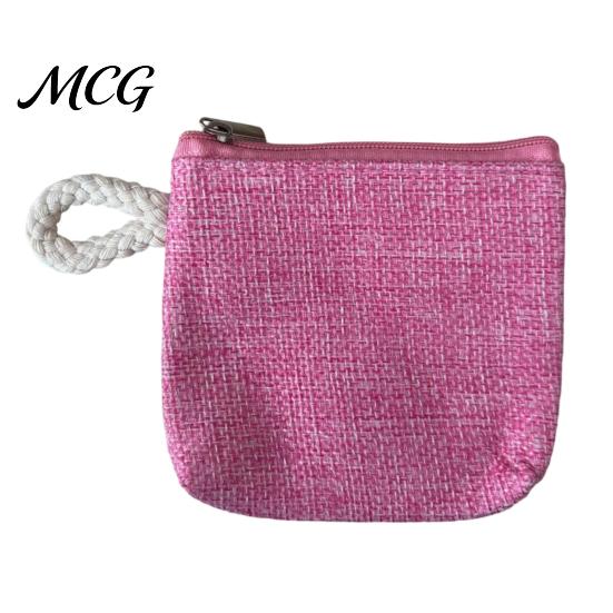 Hand Strap Coin Purse Women Purse, Fabric Mini Change Portable Small Japanese Casual Style Bag Zippered Pouch for Coins Cash Cards Lipstick