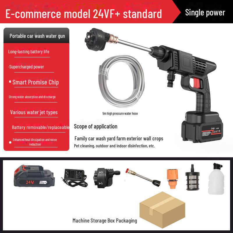 Аккумуляторный беспроводной пистолет высокого давления для мойки автомобилей с литиевой батареей