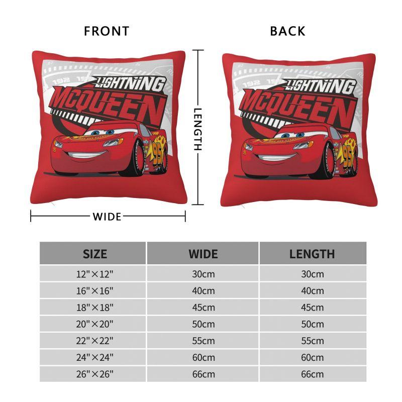 Custom Fashion Lightning McQueen Cartoon Cushion Cover 45x45cm Soft Pillow for Sofa Square Pillowcase
