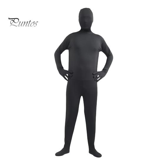 Комбинезон унисекс на Хэллоуин, облегающий, дышащий, с длинными рукавами, с капюшоном, эластичный, однотонный, невидимый комбинезон на молнии сзади, реквизит для вечеринки