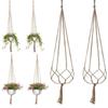 1/2/3pcs Flower Pot Hemp Rope Hanging Net Straw Macrame Plant Hanger Garden Holder Legs Hanging Rope Basket Balcony Decor