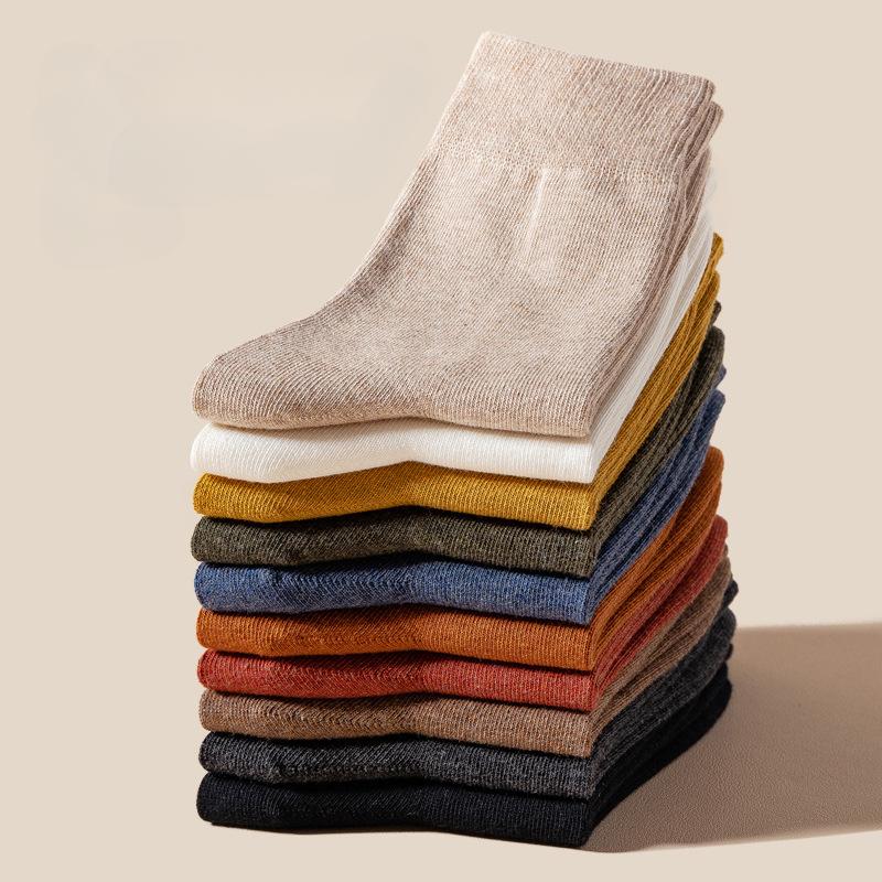 Носки женские однотонные носки осень и весна мягкие дышащие носки