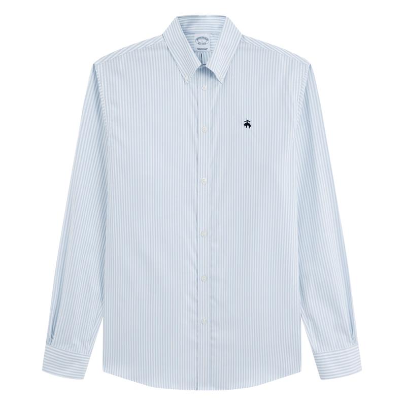 Мужская полосатая рубашка с длинным рукавом и пуговицами Brooks Brothers