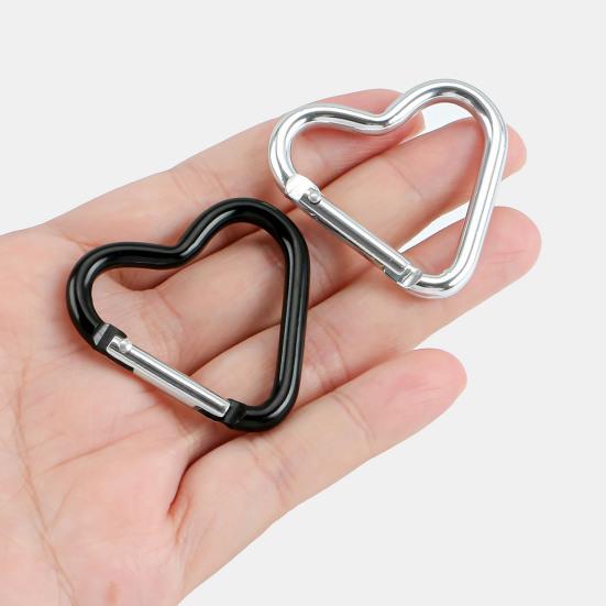 20 шт. карабин в форме сердца, прочный алюминиевый брелок с пружинным крючком для рюкзака